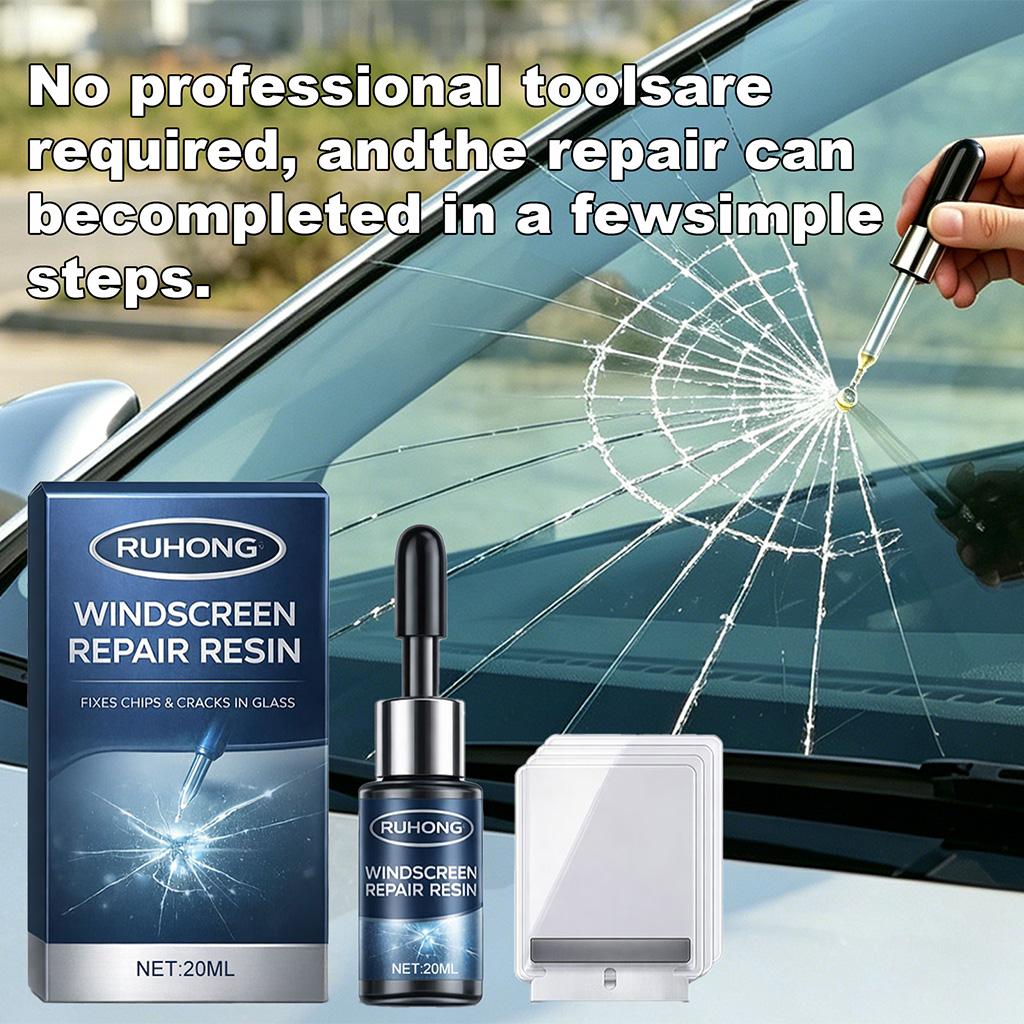 Automobile Glass Repair Kit for Windshield Rearview Mirror Window DIY Quick Chips and Cracks Resin Repair Liquid Durable Fixing for All Car Glasses