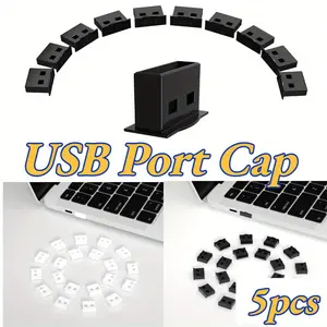 5-Pack USB Port Dust Plugs: Dust Covers and Protectors for Computers, Laptops, TVs, and Routers