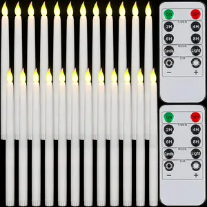 24 Pack Flameless Taper Candles with Remote & Timer, 11" Flickering  LED  Operated Window Candlesticks, Dimmable for Wedding Table Centerpieces  Valentine's Decor()