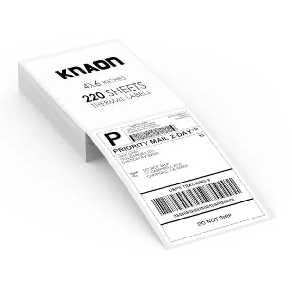 4x6 Thermal Shipping Labels - 220 Pack Fanfold, Direct Thermal Labels | Return Address Shipping Labels – Perforated Fanfold, Waterproof, Strong Adhesive, Commercial Grade Quality