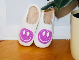 Plush Lounge Slide | Purple Smiley Footwear - Comfortable Footwear for Active Women