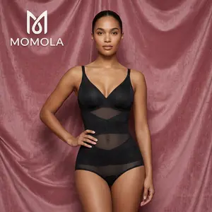 MOMOLA Seamless Mesh Fajas - High Compression Tummy Control Bodysuit for Women - Sculpting Body Shaper