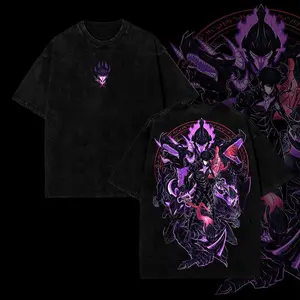 Retro Vintage Limited Sung Jin Woo, Bellion - Solo Leveling Tshirt Wash  Cotton Acid Washed Tee, Anime Manga, Anime Streetwear, Graphic Tees