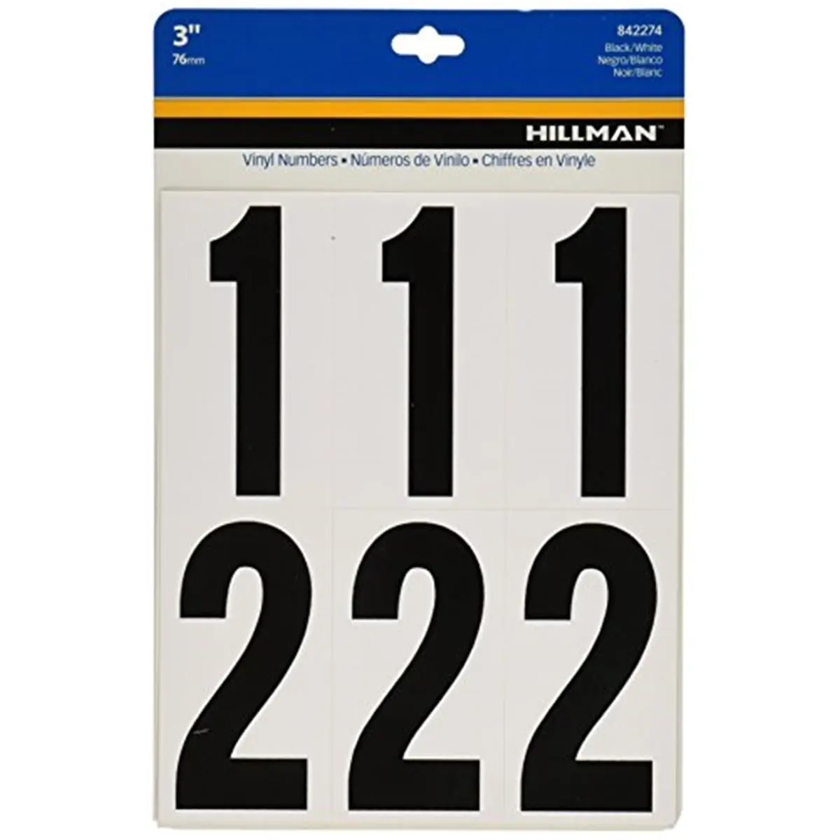 212 MAIN 3 in. Self-Adhesive Vinyl Number Stickers Set - Black & White, 27-Piece Labels for Computers & Office Equipment Parts