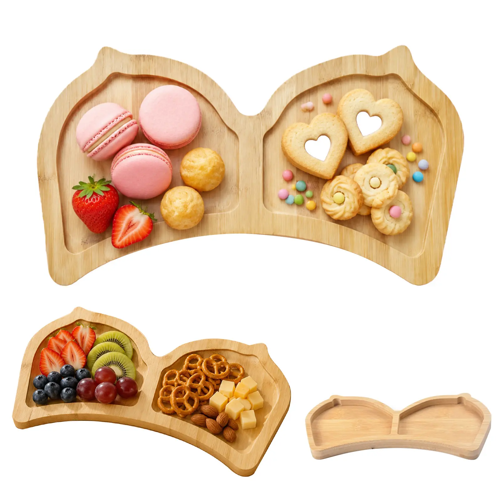 Solid Wood Bust-Shaped Serving Platter - Thick, Reusable, Corrosion-Resistant Bamboo Single Board, Eco Bamboo Artisan Cheese Board, Sushi-Friendly Kitchen Table Decor, Easy Gifting for Bridal Shower
