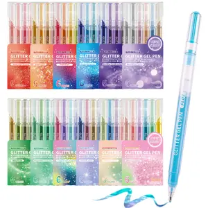 Glitter Gel Pens, Colored Pens for Black Paper & White Paper, 1.0mm Point Pens, Large Capacity Ink Pens for Coloring, Writing, Drawing, Journaling, Note Taking, School, Office, Home
