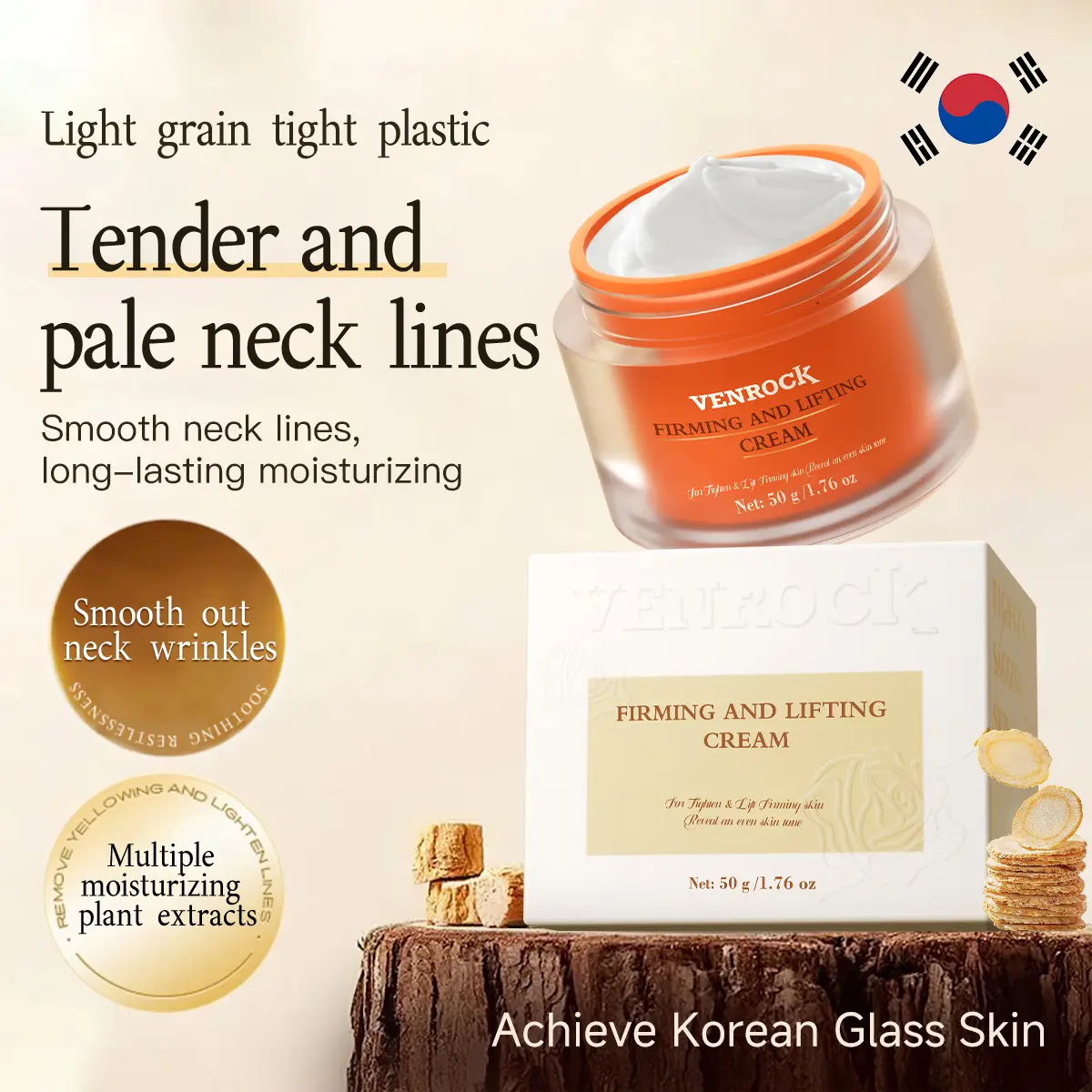 W【ZZ】VENROCK facial wrinkle cream, which firms the face and neck skin, is also a moisturizing cream and a unisex neck cream