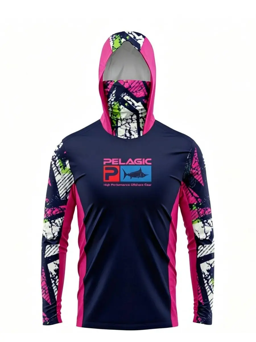 New Masked Hooded Fishing Suit, UV-Protective Line Fishing, Breathable Casual Fishing Sports Fishing Suit Men's Fashion outdoorfun clothes athleisure baggy
