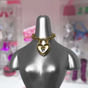 Bratz Doll Jewelry 1/6 Scale Necklace Designer Silver Metal Gold Girly Choker for Bratz Dolls by malinahDoll - Various