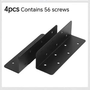 160mm Extra Large L-Shaped Corner Code Set, Includes 4pcs & 56pcs Screw Kit, Ideal Garden Fence Bracket Connector, Bed Angle Iron Support Accessories