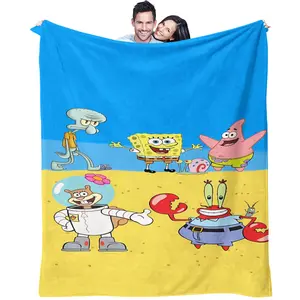 Sponge Bob Square Pants Pattern, a Soft, Warm And Lightweight Plush Blanket Suitable For Bed, Sofa, Car, Room Decoration, And As a Moving Or Holiday Gift