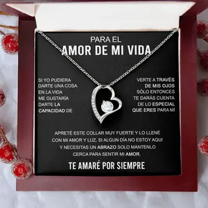 Un Regalo Unico Para El Amor De Mi Vida, Para El Amor De Mi Vida Collar Regalo, Para Esposa, Novia, Pareja, Amor, Aniversario, San Valentín, Necklace With Message Card and Box