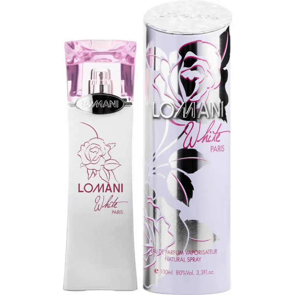 Lomani White Women's Eau de Parfum (EDP) - 3.3oz (3.3/3.4oz Option), Berry Floral Women's Fragrance with Mandarin Top Notes & Raspberry Base, New in Original Can, Berry Women's Fragrance