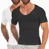 CATTIBOR Menswear Compression Shaper Top - Men's Slim-Fitting Solid Shapewear Top, Short Sleeve No-Run Vest Underwear, One Size for Indoor & Outdoor Use (All Seasons)