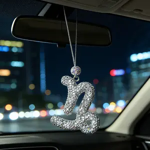 Full Diamond Symbol Car Pendant, Simple Versatile Style, Car Interior Atmosphere Decoration, Car Interior Accessory, Goddess Car Hanging Ornament