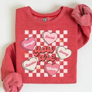 Retro Teacher Valentines Sweatshirt, Womens Heart Valentines Sweatshirt, Love Valentines Sweatshirt, Cute Valentines Day Gift
