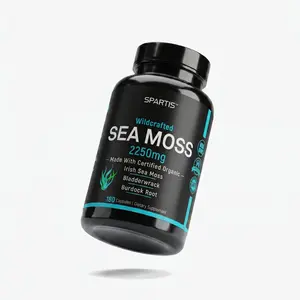 SPARTIS Organic Irish Sea Moss, Bladderwrack & Burdock Root Blend Supplement Capsules, 180 Count