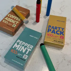 NAZ Electric Nasal Inhaler Stick - Portable Essential Oil Aromatherapy Vaporizer for Sinus Relief Congestion Energy Boost Non-Medicated Cool Refreshing 3-Pack Mixed Fruit Flavors Natural Menthol Peppermint Camphor Relax Healthcare