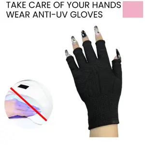 YX Half Finger Salon Gel Manicures Nails Saloon Uv protection Glove Shield Anti Uv Protect Nail Gloves for Lamps