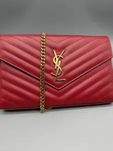 Pre-owned Yves Saint Laurent Leather Crossbody Bags Saint Laurent Monogram Envelope Wallet on Chain