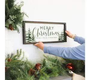 Sincere Surroundings 24" Merry Christmas Evergreen Frame