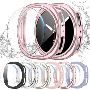 [6+6Pack] for Samsung Galaxy Watch 6/7/8 40/44mm Screen Protector Case, Hard PC Bumper + HD Anti-Fog Tempered Glass Protective Film, Waterproof Face Cover Set for Galaxy Watch 8 40mm Accessories-USA