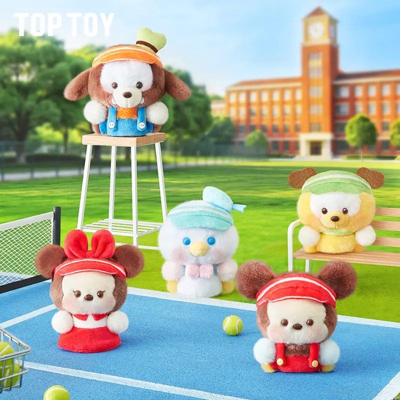 TOPTOY Cheerleader Series Plush Finger Puppet Pendant Blind Box with Mickey. Soft plush texture, lovely cartoon design, portable bag charm. Fun collectible toy, perfect daily decor and surprise gift for Disney fans, kids and friends.