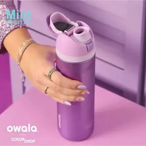 Owala Style 24oz 32oz Insulated Tumbler Purple Stainless Steel Water Bottle Leakproof Straw Lid BPA Free Thermal Travel Gym Cup