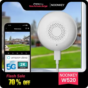 NOONKEY Ultra-HD 4K Wireless Window Camera 5GHz&2.4GHz WiFi Indoor Security AI Night Vision Person Pet Detection 24/7 Recording Easy Install Monitoring Protection Card Local