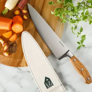 Bloomhouse 8 Inch Chef Knife made with Olive Wood and German Steel