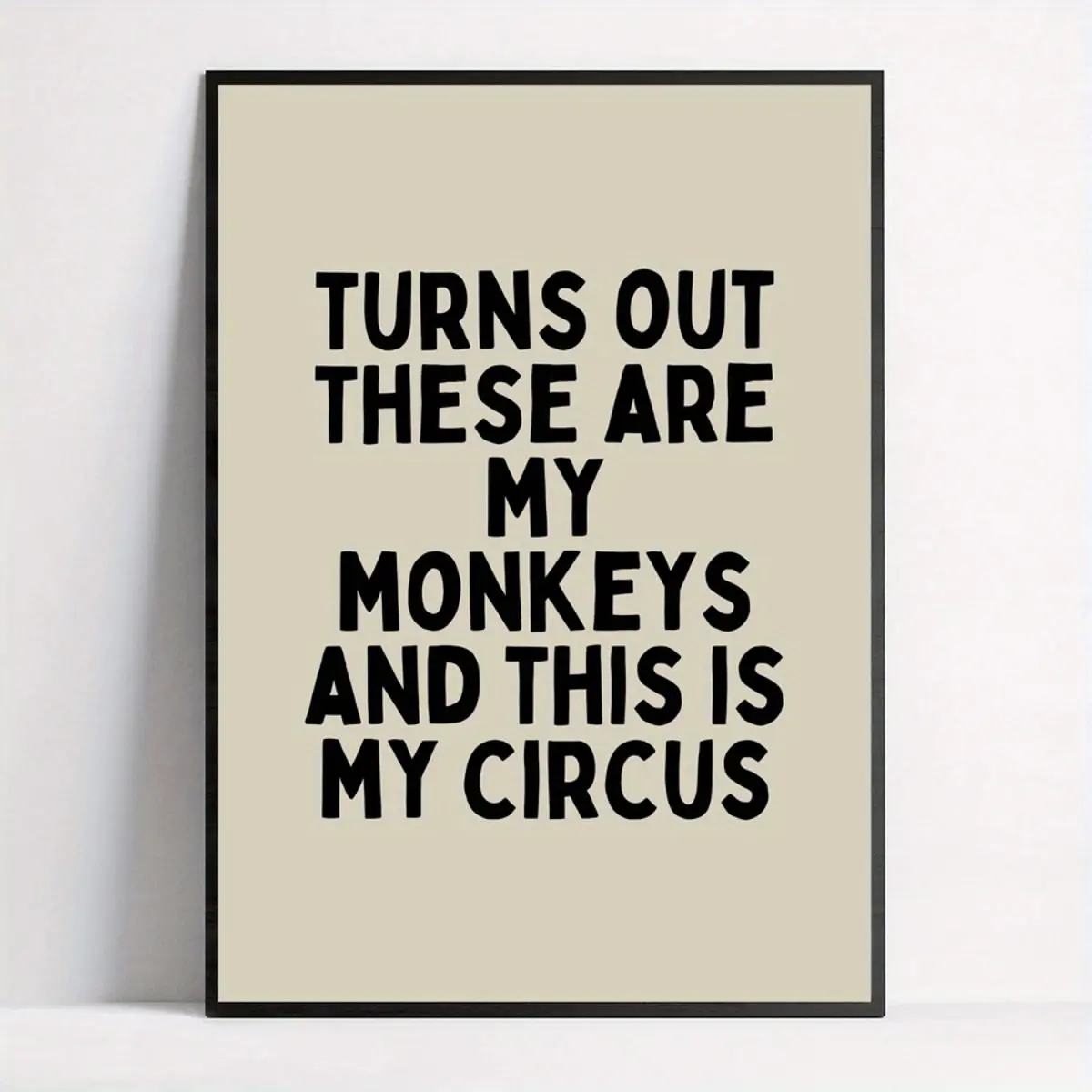 1 piece of canvas poster, My Monkeys, This is My Circus, fun vintage wall decor poster, typography poster wall art, living room wall decor, bedroom wall decor, home decor unframed