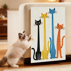 Self Adhesive Cat Scratch Pad for Indoor Cats, Cat Scratching Mat for Wall Sofa Bed Frame and Cat Tree, Durable Claw Care Board, Interactive Cat Climbing Mat, DIY Cat Wall Design and Ideal Gift for Cat Owners