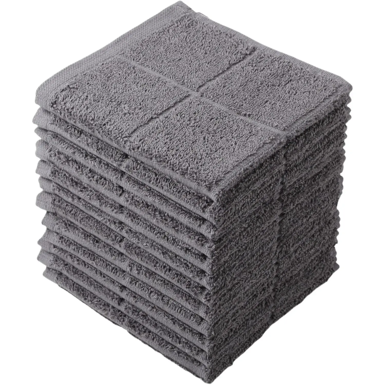 Dishcloths Kitchen Highly Absorbent Dish Rags  Cotton Dish Cloths for Washing Dishes, Cleaning (12pcs Gray)