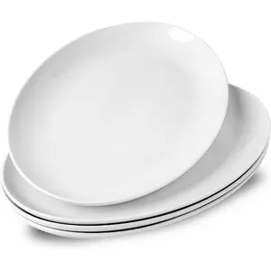 Set of 4, 16 inch Porcelain serving trays for party, Large serving platters for serving food party, Thanksgiving serving dishes for entertaining, Turkey, Steak