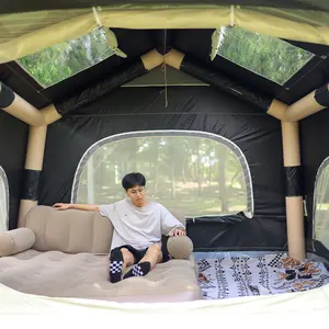 Black rubber sunscreen automatic inflatable tent, no need to set up outdoor camping overnight, rainproof and thickened outdoor camping equipment, complete set
