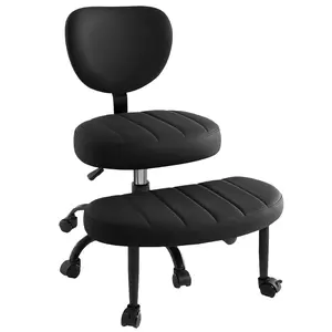 Ergonomic Meditation Chair, Cross-Legged Office Chair with Wheels, 360° Swivel, Adjustable Height, Lumbar Support, ADHD Chair for Home Office
