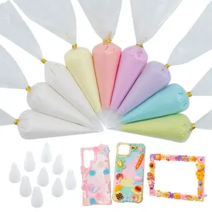 Mini Decoden Cream Set 9pcs 50g Fake Whipped Cream Glue Kit, Simulation Frosting Whipped Clay For DIY