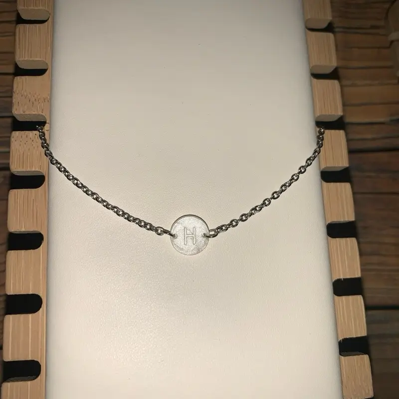 Custom letter stainless steel necklace mini choker