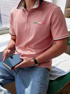 Italia Flag Style Polo Shirt, Unisex Loose Fit Breathable Quick-Dry Sports Casual Streetwear, Random Print Preppy Fashion