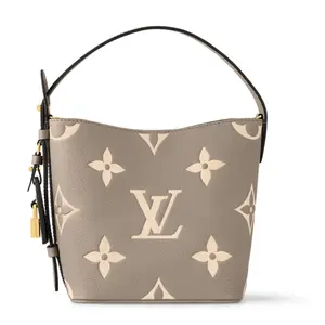 Louis Vuitton All In BB Signature Metal Lock Leather Shoulder Bag for Women in Elephant Gray