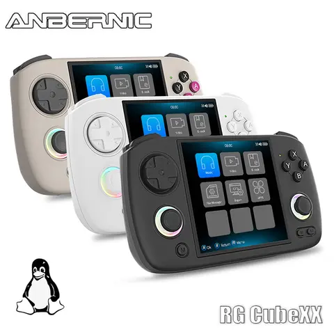 ANBERNIC RG CubeXX Retro Handheld Console (rgcubexx-black) - 3.95-in IPS Screen, H700 Linux 64-bit System, 3800mAh Battery, Portable Retro Shooter Console, Cool Gadgets for Adults, Gamer Stuff, Gifts for Gamers
