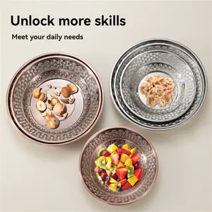 Elegant Stainless Steel Serving Tray, Diameter 7.09 Inch/8.66 Inch/10.24 Inch, Perfect for BBQ, Desserts, Steaks, Weddings, Parties