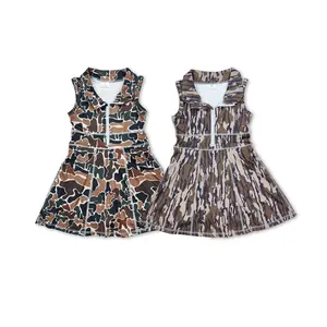 Girls Camo Old School Sleeveless Dress (Bottomland or Green Camo)