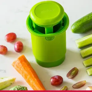 Everyday Fruit & Veggie Slicer Divider, Kitchen Utensil for Quartering Smaller Produce, Safe Mess-Free Meal-Prep & Sheet Pan Meal Tool