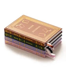 Book and Reading Journal with Reading Trackers, Logs, 200 Review Pages, Hardcover with Ribbon Bookmarks and Gold Foil, Reading Planner