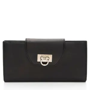 Pre-owned SALVATORE FERRAGAMO Calfskin Small Leather Goods Ferragamo Gancini Long Wallet