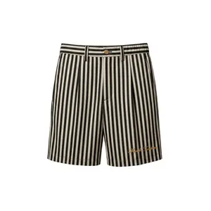 Manolo Theodoro Shuren Capsule Striped Silk Lounge Pleated Shorts (Limited Edition)