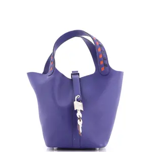 Pre-owned HERMÈS material Bucket Bags Hermes Picotin Lock Bag Tressage Epsom PM by Rebag
