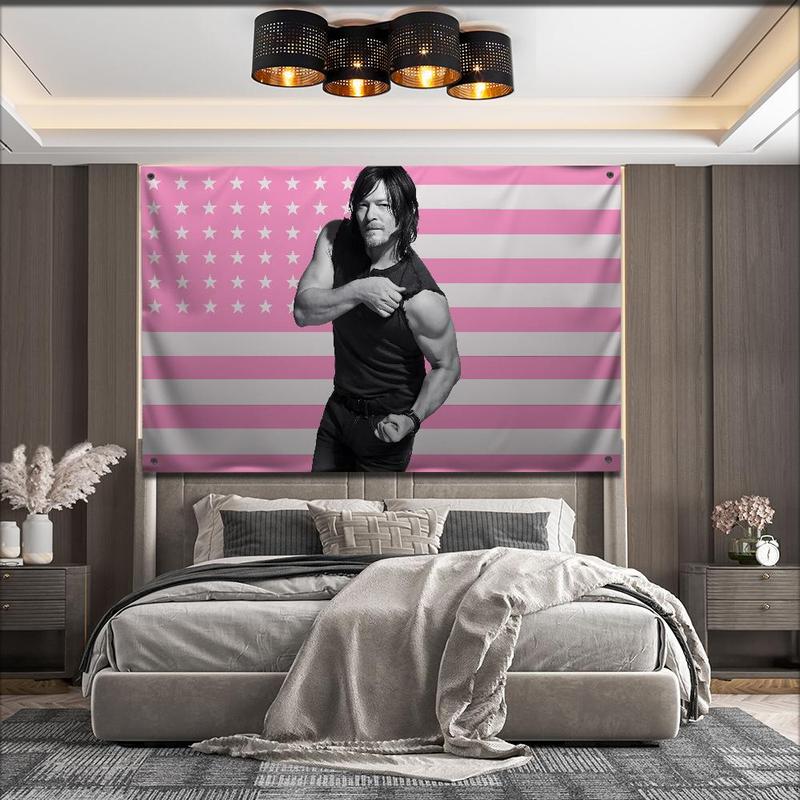 American Dead D-Daryl Dixon Flag For Garden Flags Party Living Room Home Balcony Wall Decor Banner Bedroom Tapestry Outdoor Peach skin suede