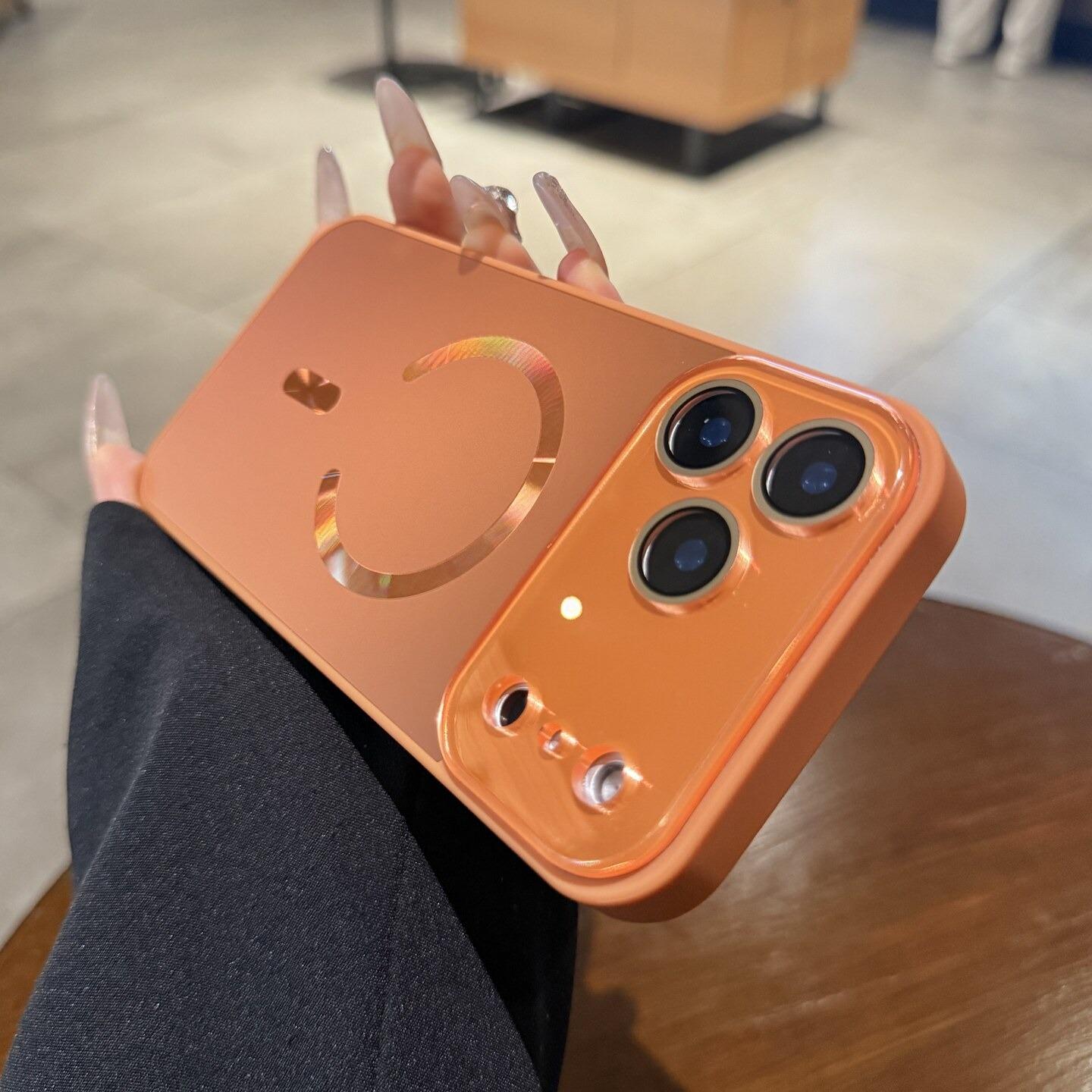 Magnetic large window phone case with Lens Protector , luxury aurora gradient color full camera protection shockproof cover for iPhone 17 Pro Max, 16 Plus, 15, 14, 13, 12, 11 junk